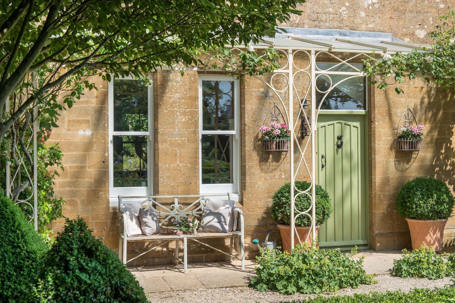 country house with white timber windows